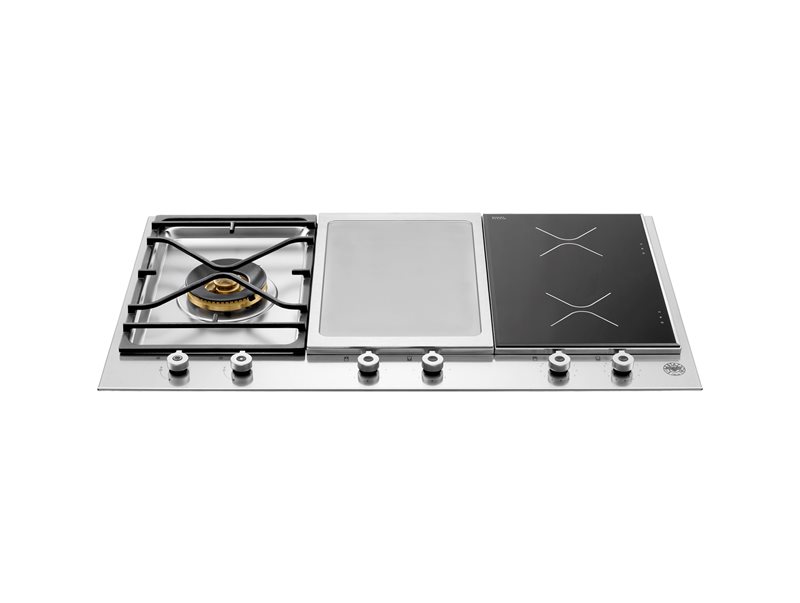90 3-Segment Gas/Griddle/Induction hob | Bertazzoni - Stainless Steel